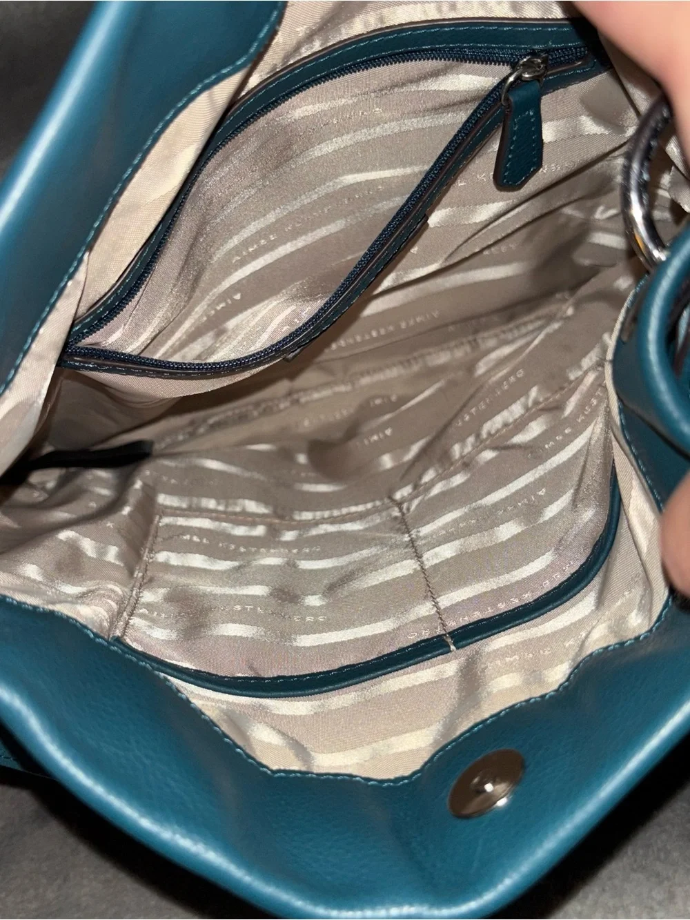 Aimee Kestenberg Serena Teal Leather Quilted Convertible Crossbody Hobo Bag